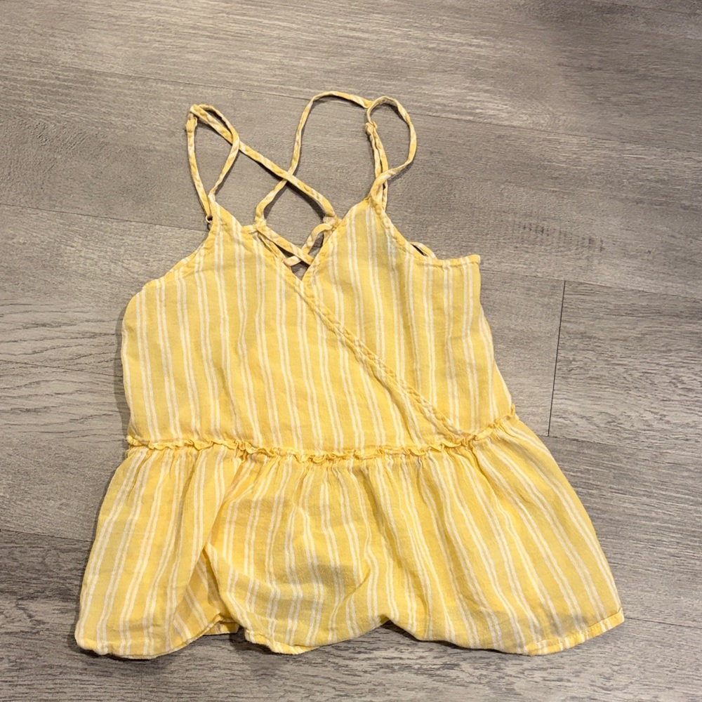 American Eagle Outfitters Yellow and White Striped Top